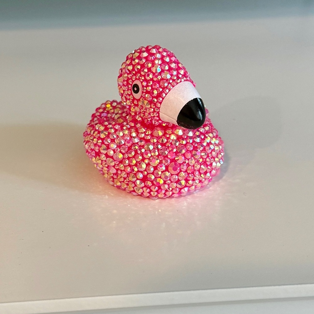 Flamingo jeep rhinestone rubber duck pink